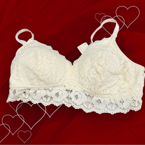 MOMANDA Women’s Lace Nursing Bra Bralette - Ivory – Size 38D - Picture 7 of 7